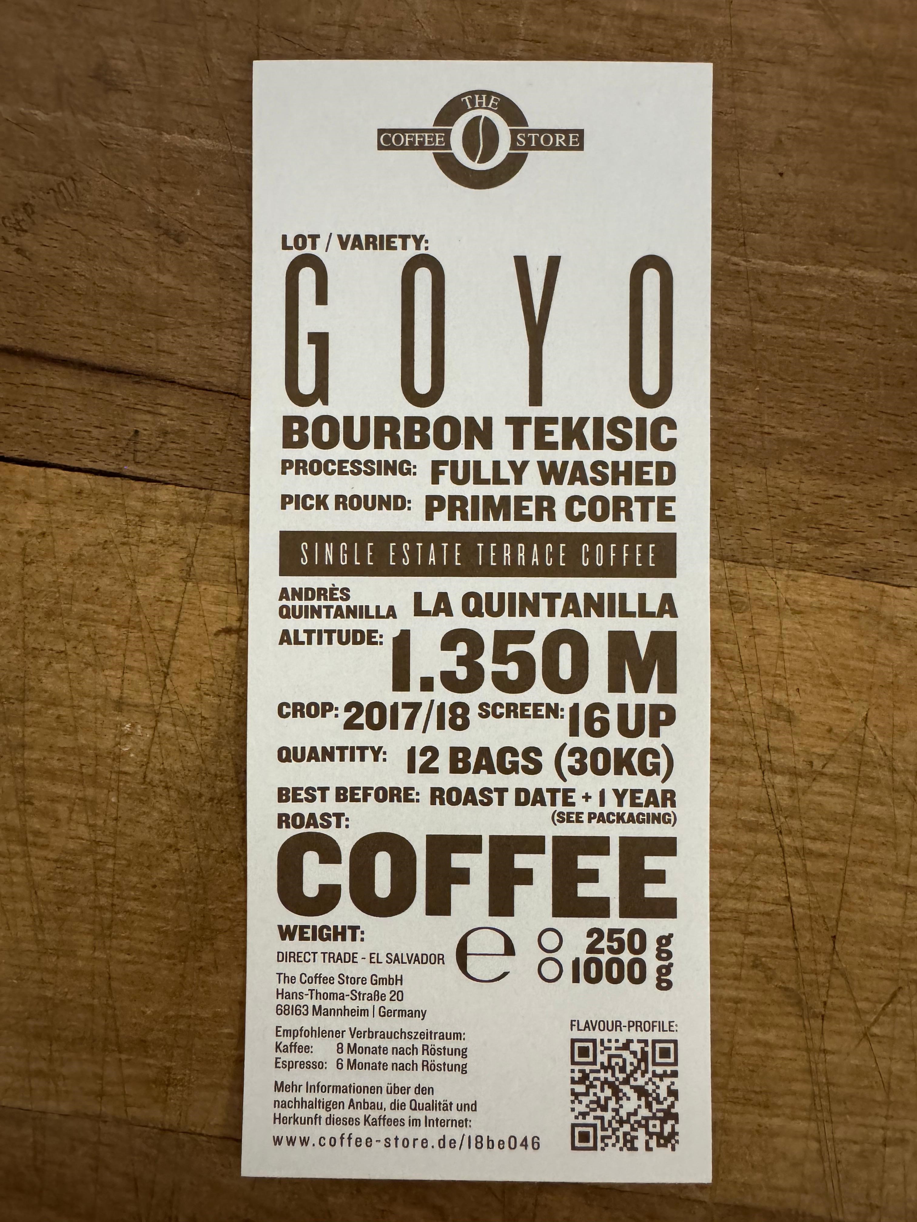 Goyo, Bourbon Tekisic 